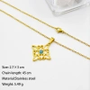 The golden knot-shaped pendant necklace is set with colorful stones and stainless steel pendants, which are retro, fashionable and versatile Item Picture